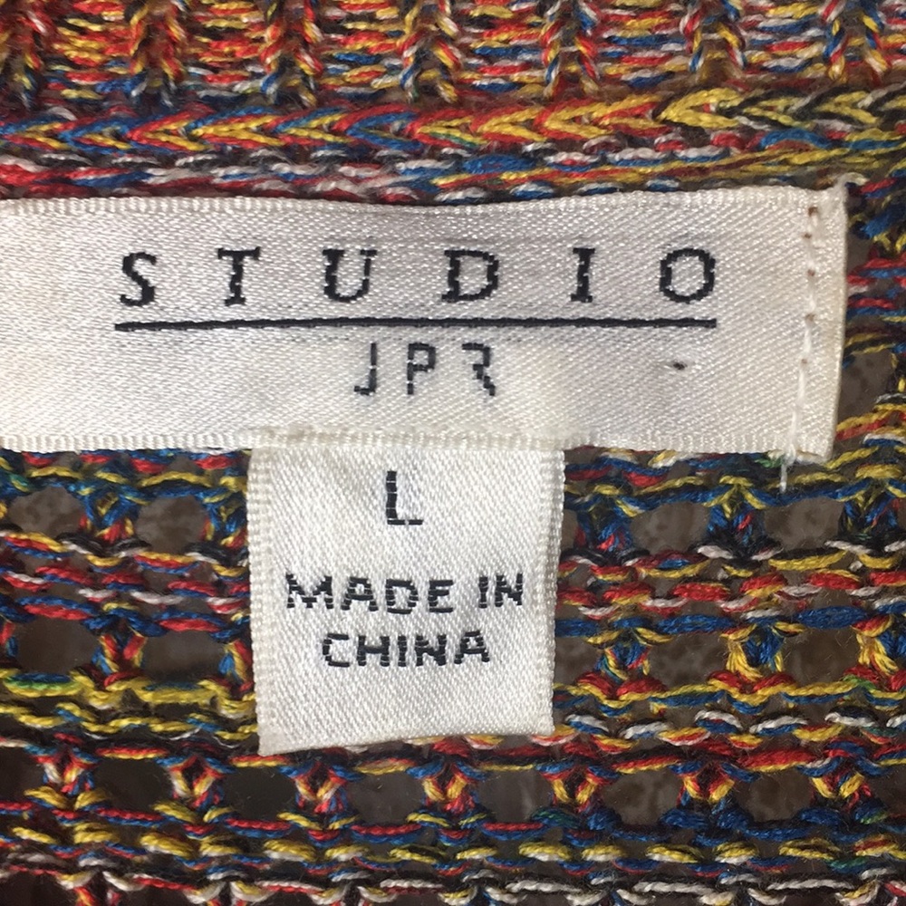 Studio Jpr Open Weave Colorful Pullover Sweater - image 2